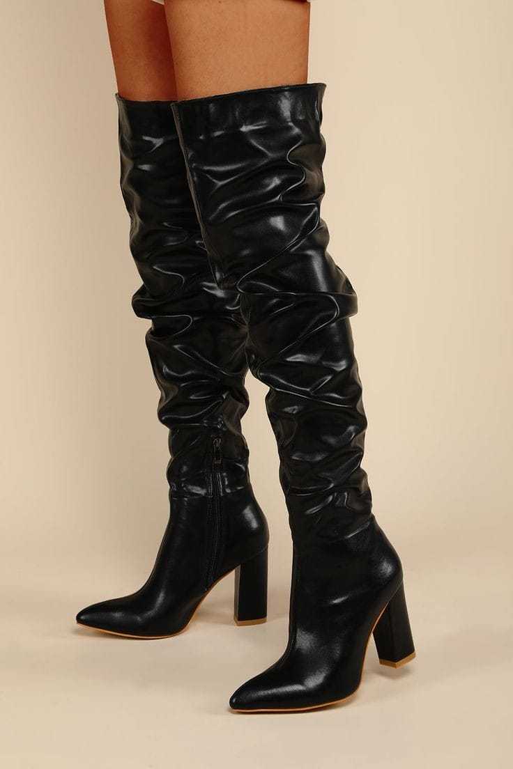 Chunky thigh boots