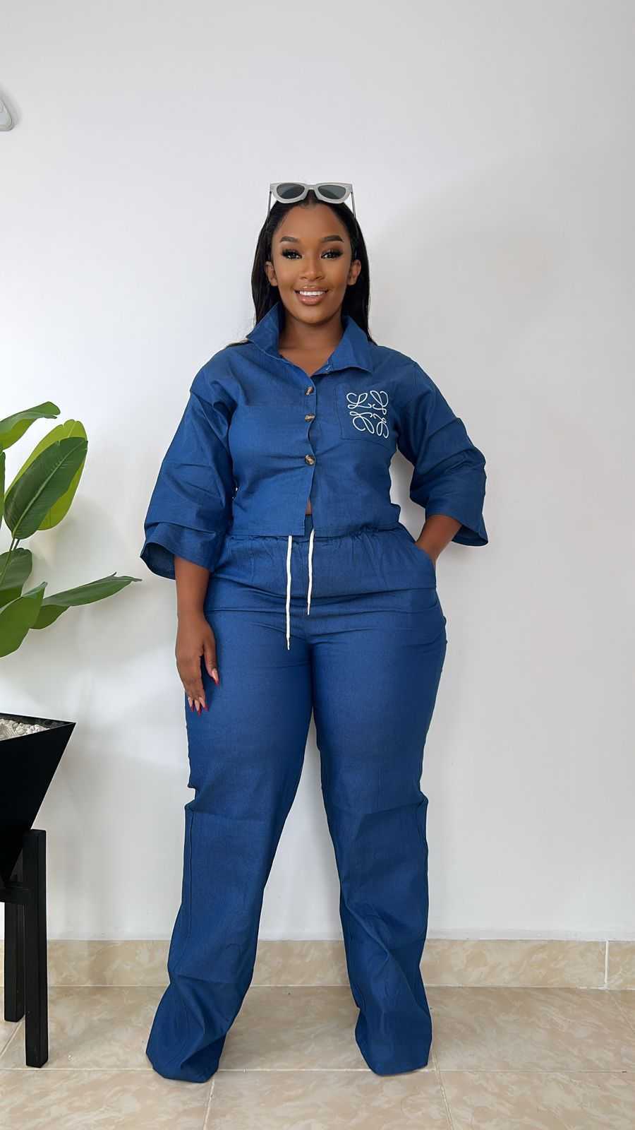 Loewe Denim Crop Set