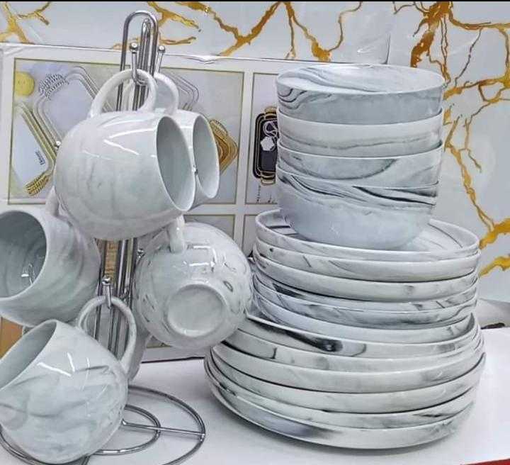 24pcs marble dinner set