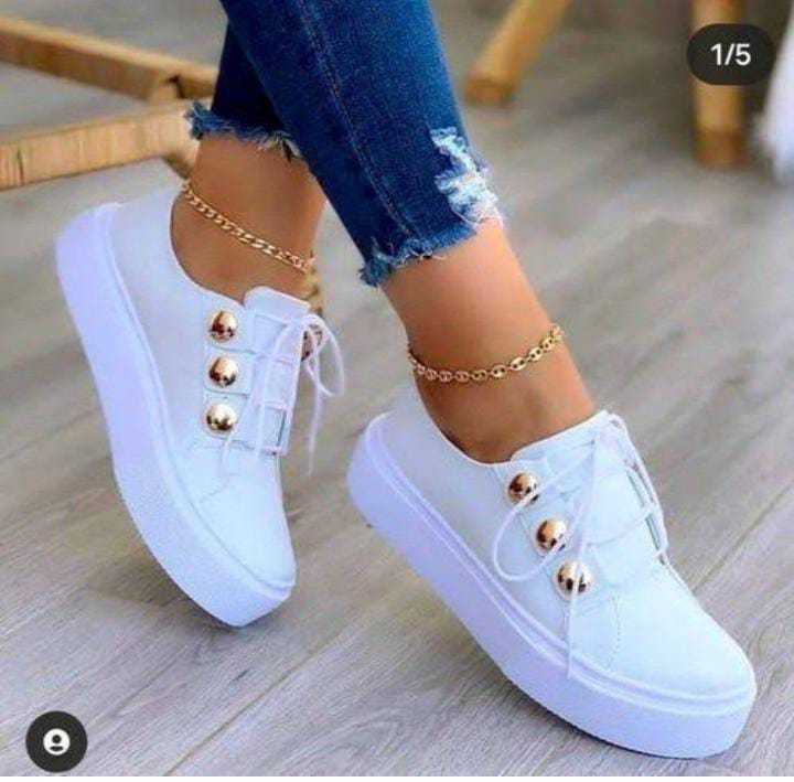 Gold Button Sneakers