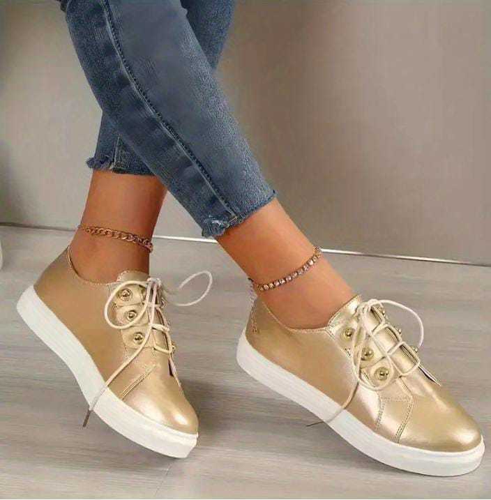 Gold Button Sneakers