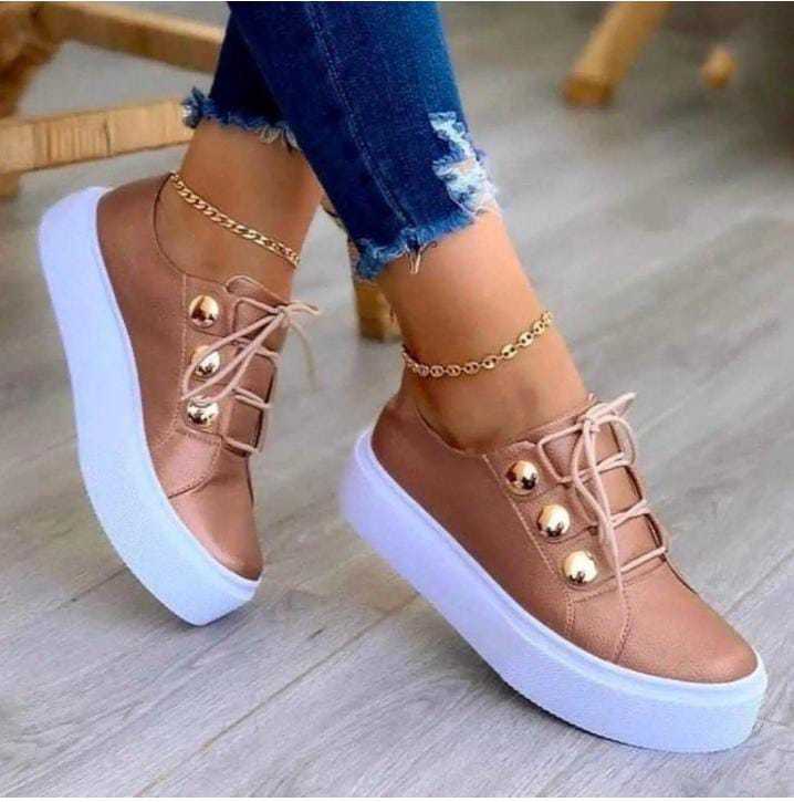 Gold Button Sneakers