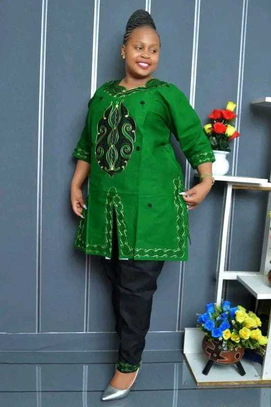 Two Piece Embroidered Trousers set