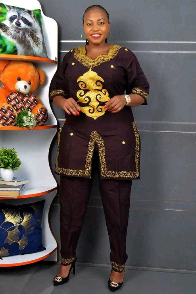 Two Piece Embroidered Trousers set
